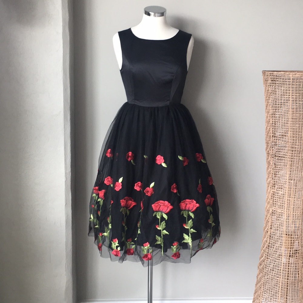 NWT Liza Luxe black party dress.